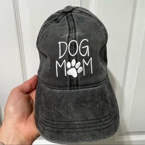Washed out gray “dog mom” hat